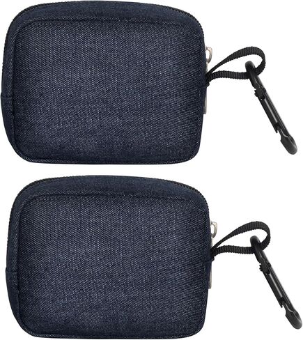 2 Pieces Mini Pouch with Carabiner Clip,Small Pouches for Organization,Small Makeup Bag for Purse,Zipper Coin Pouch,Card Holder Wallet,Travel Storage Carrying Tech Bag for Small Electronic Accessories in Saudi Arabia