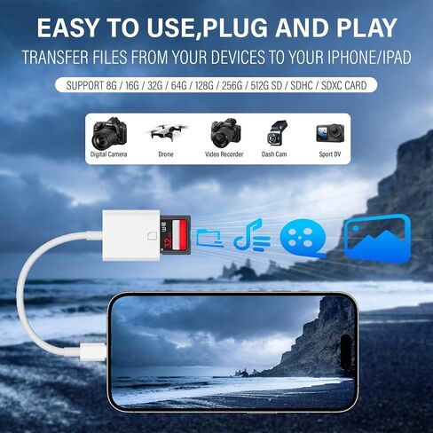 USB C SD Card Reader, 3-in-1 SD Card Adapter with SD MicroSD USB, Groodo Memory Card Reader Micro SD Card Reader Compatible with iPhone15 16/iPad/Mac/Laptop and More USB-C Devices in Kuwait