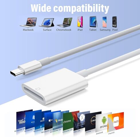 USB C SD Card Reader, 3-in-1 SD Card Adapter with SD MicroSD USB, Groodo Memory Card Reader Micro SD Card Reader Compatible with iPhone15 16/iPad/Mac/Laptop and More USB-C Devices in Kuwait