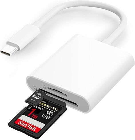 USB C SD Card Reader, 3-in-1 SD Card Adapter with SD MicroSD USB, Groodo Memory Card Reader Micro SD Card Reader Compatible with iPhone15 16/iPad/Mac/Laptop and More USB-C Devices in Kuwait