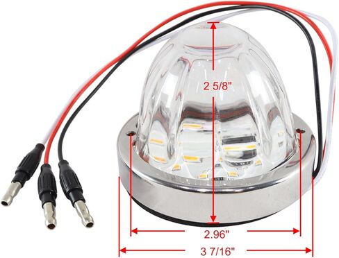 ضوء البطيخ الزجاجي ، عدسة صافية مع مدي الفولاذ المقاوم للصدأ LED Amber Turn Marker Light ، ل Freightliner Kenworth Peterbilt in Kuwait