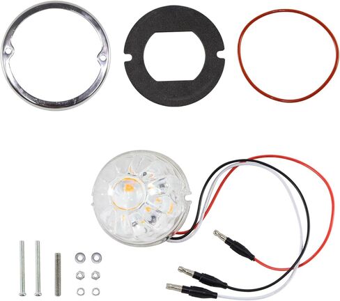 ضوء البطيخ الزجاجي ، عدسة صافية مع مدي الفولاذ المقاوم للصدأ LED Amber Turn Marker Light ، ل Freightliner Kenworth Peterbilt in Kuwait