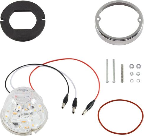 ضوء البطيخ الزجاجي ، عدسة صافية مع مدي الفولاذ المقاوم للصدأ LED Amber Turn Marker Light ، ل Freightliner Kenworth Peterbilt in Kuwait