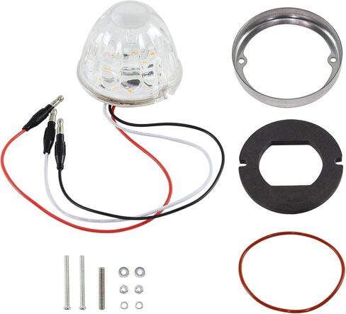 ضوء البطيخ الزجاجي ، عدسة صافية مع مدي الفولاذ المقاوم للصدأ LED Amber Turn Marker Light ، ل Freightliner Kenworth Peterbilt in Kuwait