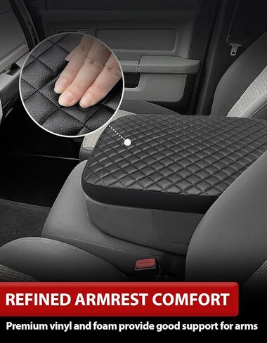 KBH Center Console Armrest Cover for 2002-2012 Dodge Ram 1500 2500 3500, Vinyl Leather, Middle Console Lid Protector Accessories, Anti-Scratch, Black (Fits Jump Seat Console Only) in Saudi Arabia
