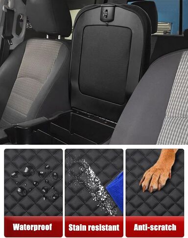 KBH Center Console Armrest Cover for 2002-2012 Dodge Ram 1500 2500 3500, Vinyl Leather, Middle Console Lid Protector Accessories, Anti-Scratch, Black (Fits Jump Seat Console Only) in Saudi Arabia