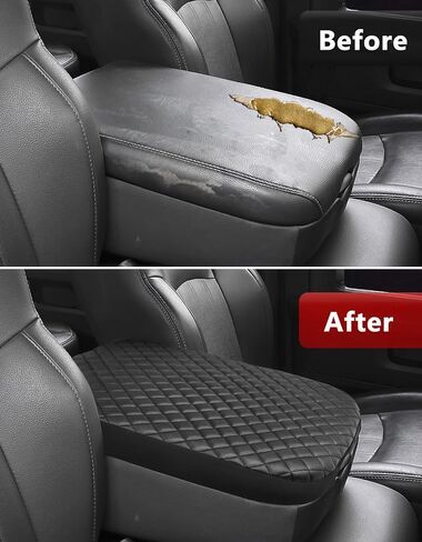 KBH Center Console Armrest Cover for 2002-2012 Dodge Ram 1500 2500 3500, Vinyl Leather, Middle Console Lid Protector Accessories, Anti-Scratch, Black (Fits Jump Seat Console Only) in Saudi Arabia