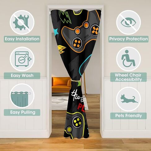 Spider Web Door Curtain for Doorway, Red Spider Web Boys Print Doorway Curtains Privacy Blackout Grommet Door Drape for Stairway Pantry, 80x34 Inch in Saudi Arabia