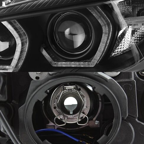 AKKON - For BMW F30 3-Series 4 Doors Sedan Black Bezel Factory Halogen Type Dual U-Halo Ring LED Projector Headlights in Kuwait