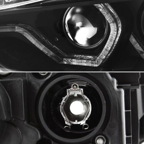 AKKON - For BMW F30 3-Series 4 Doors Sedan Black Bezel Factory Halogen Type Dual U-Halo Ring LED Projector Headlights in Kuwait