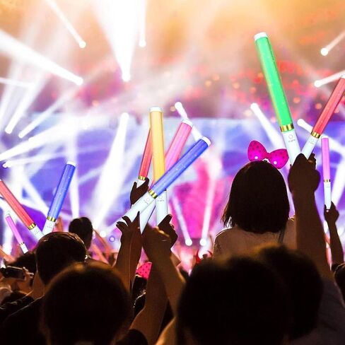 LED Light Sticks 2Pack, Reusable Light Up Toys, 15 Colors Glow Stick for Party Supplies, Festivals, Raves, Birthdays(with AAA Battery) in Kuwait