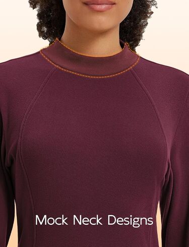 baleaf Women's Thermal Shirts Mock Neck Long Sleeve Fleece Tops Workout Running Athletic Base Layer Warm Cold Weather in Saudi Arabia