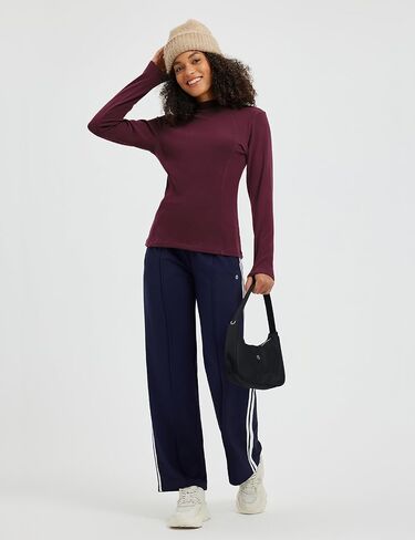 baleaf Women's Thermal Shirts Mock Neck Long Sleeve Fleece Tops Workout Running Athletic Base Layer Warm Cold Weather in Saudi Arabia