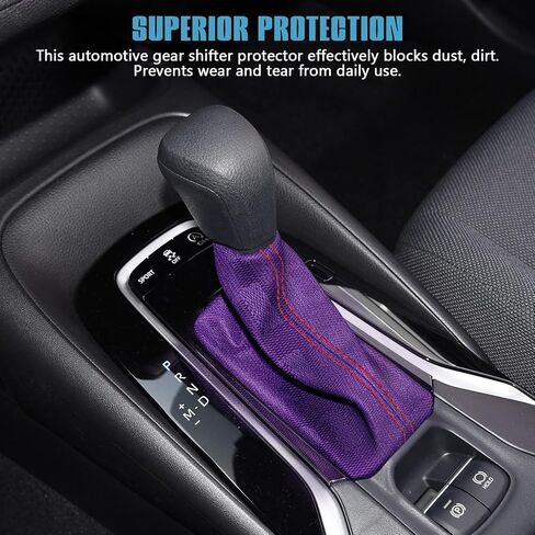 Car Shift Boot Cover, Car Fabric Shift Knob Dust Cover, Manual/Automatic Gear Shifter Cover Protector, Universal Gear Shift Knob Boot Dust Cover, Interior Car Accessories (Black) in Saudi Arabia