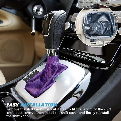 Car Shift Boot Cover, Car Fabric Shift Knob Dust Cover, Manual/Automatic Gear Shifter Cover Protector, Universal Gear Shift Knob Boot Dust Cover, Interior Car Accessories (Black) in Saudi Arabia