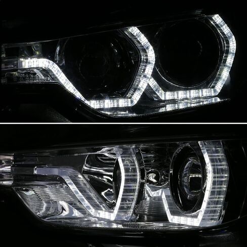 AKKON-ل BMW F30 3-Series 4 أبواب سيدان الحافة السوداء المصنع الهالوجين نوع مزدوج U-HALO حلقة LED المصابيح الأمامية in Kuwait
