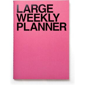 JSTORY Large Weekly Planner Stitch Bound Lays Flat Undated Year Round Flexible Cover Goal/Time Organizer Thick Paper Eco Friendly Customizable B5 7.2" X 10.1" 54 Weeks 120 GSM 28 Sheets Pink