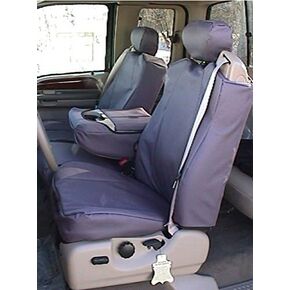 Durafit Seat Covers F83-C8 2001-2007- Ford F250-F350-F450-F550 Front 40/20/40 Split Seat Custom Seat Covers, Opening Console Gray Waterproof Endura.