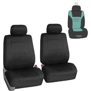 FH Group Car Seat Covers Neoprene Front Set with Gift – Universal Fit for Cars Trucks and SUVs (Gray) FB083102