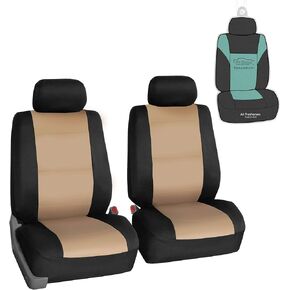 FH Group Car Seat Covers Neoprene Front Set with Gift – Universal Fit for Cars Trucks and SUVs (Gray) FB083102