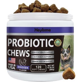 Probiotics for Dogs, Improve Yeast Balance, Itchy Skin Itchy Ears, Gut Health, Allergies, Immunity, Dog Probiotics and Digestive Enzymes with Prebiotics - Reduce Diarrhea (180 Chews, Bacon)