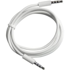White 3 Foot 3.5mm Male to Male 4 Conductor Aux/Headphone Cable
