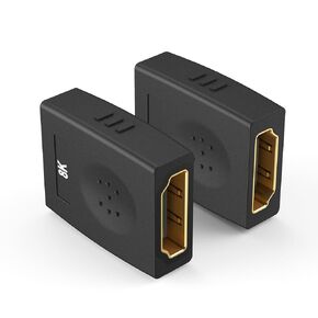 8K HDMI Coupler 2 Pack, HDMI 2.1 Female to Female Adapter HDMI Extender Connector Support 8K@60Hz 4K@120Hz 48Gbps HDR eARC for HDTV, Roku Stick, Monitor, Laptop, Xbox, PS4/PS5