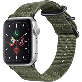 Fintie Band Compatible with Apple Watch 49mm 45mm 44mm 42mm iWatch Series 9, Ultra 2, SE, Ultra, 8 7 6 5 4 3 2 1, Lightweight Breathable Woven Nylon Sport Wrist Strap with Metal Buckle