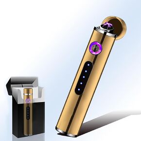 eletric Lighter USB Rechargeable Windproof Mini Lighter Cylindrical Lighter Suitable, Light and Portable Suitable for take-Out(Matte Black)