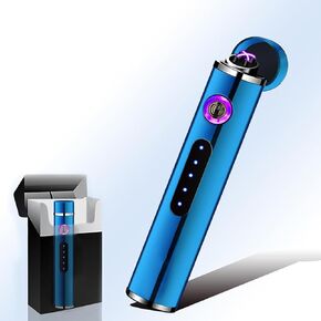 eletric Lighter USB Rechargeable Windproof Mini Lighter Cylindrical Lighter Suitable, Light and Portable Suitable for take-Out(Matte Black)