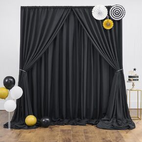 10x10FT Ivory Backdrop Curtains for Party, 2 Panels 5x10FT Thick Polyester Backdrop Drapes, Wrinkle Resistant Photography Background Drapes for Wedding Birthday Home Decoration
