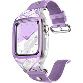 i-Blason Cosmo Luxe Case for Apple Watch Series 8/7/6/SE/5/4 [45mm/44mm/41mm/40mm], Stylish Protective Case with Adjustable Soft Strap Bands