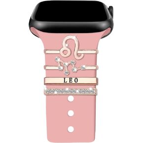 12 Constellations Decorative Rings Compatible with Apple Watch Silicone Bands Charms 49mm 45mm 44mm 42mm 41mm 40mm 38mm iWatch Series 8 7 6 5 4 3 Metal Diamond Charms Accessories (No Band) in Kuwait
