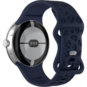 Leopard Engraved Band Compatible with Google Pixel Watch Band,Premium Soft Silicone Cheetah Sport Replacement Strap for Google Pixel Watch 2/1 Women Men Christmas