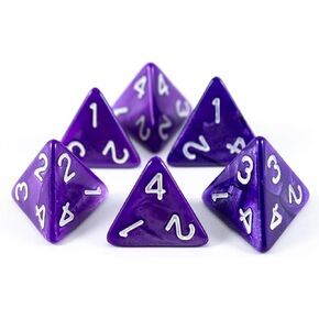 نرد D4 أرجواني - تأثير اللؤلؤ - مجموعة من ستة in Kuwait