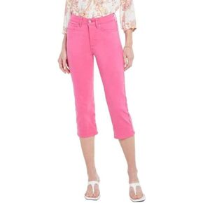 NYDJ Women's High Rise Straight Crop, Pink Peony, 4