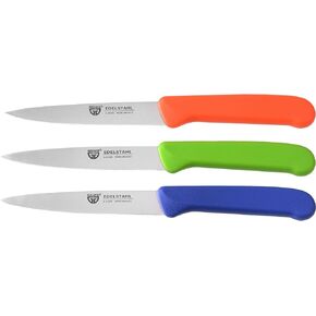 Vegetable Knives Set of 3 Stainless Steel, Multi-Coloured, Super Sharp, Dishwasher Safe