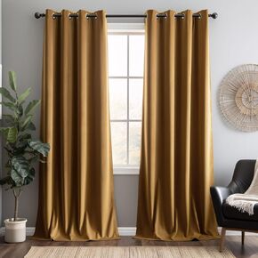 Olive Green Velvet Curtains 84 inches 2 Panels Set, Super Soft Grommet Curtains for Living Room Noise Reducing Room Darkening Luxury Velvet Curtains for Bedroom Decor W52 x L84 inches