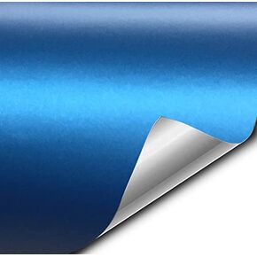 VViViD Semi-Gloss Satin Metallic Blue Automotive Vinyl Wrap Roll (3ft x 5ft)