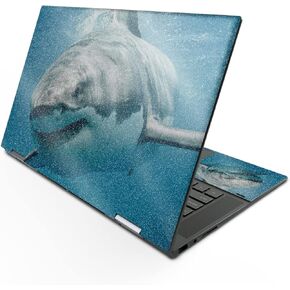 MightySkins Glossy Glitter Skin Compatible with HP Envy x360 15" (2022) - Great White Shark | Protective, Durable High-Gloss Glitter Finish | Easy to Apply and Change Styles | Made in The USA