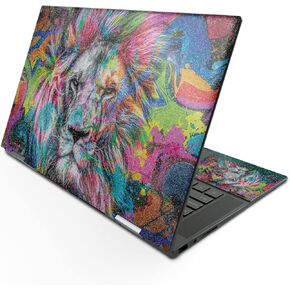 MightySkins Glossy Glitter Skin Compatible with HP Envy x360 15" (2022) - Neon Lion | Protective, Durable High-Gloss Glitter Finish | Easy to Apply, Remove, and Change Styles | Made in The USA