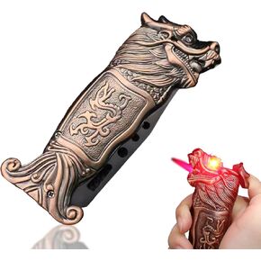 Dragon Torch Lighter, Windproof Lighter, Jet Lighter, Funny Lighters, Metal Dragon Pattern, Lighters for Men, Refillable Butane Lighters, Unique Lighters, Creative Gifts for Men (Bronze Color) in Saudi Arabia