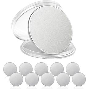 10 Pcs Blank Challenge Coin, Engraving Blanks Coins, Solid Brass/Zinc Alloy Silver Plated 40mm Diameter with Acrylic Protection Box Pattern for DIY Crafts Engraving