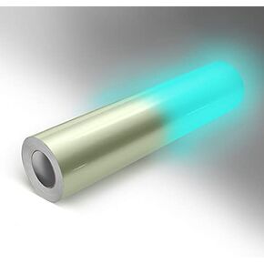VViViD DECO65 Glow in The Dark Blue Permanent Adhesive Craft 12 Inches x 4 Feet Vinyl Roll for Cricut, Silhouette & Cameo Including Free 12 Inches x 12 Inches Transfer Paper Sheet