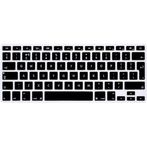 English Silicone Keyboard Cover Skin for MacBook Air 13,for MacBook Pro 13/15/17 (with or w/Out Retina Display,2015 or Older Version)&for iMac Older EU Layout Keyboard Protector-Black