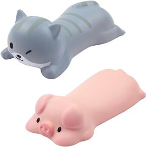 2 PCS Cute Wrist Rest Support for Mouse Keyboard Computer Desk Ergonomic Office Supplies Slow Rising PU Mouse Pad