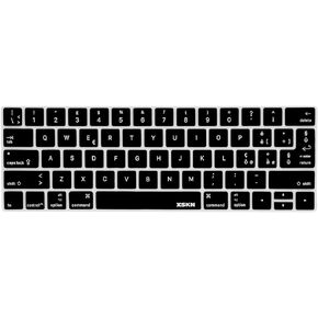 XSKN Italian Language Keyboard Skin for Touch Bar MacBook Pro 13" (A2159, A1706, A1989) & MacBook Pro 15" (A1707,A1990) Touch Bar Protector US EU Version (Black)