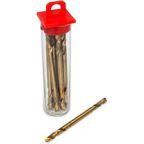1/8" Double Ended High Speed Steel Stubby Drill Bits with Titanium Coating (12 Bit Pack)