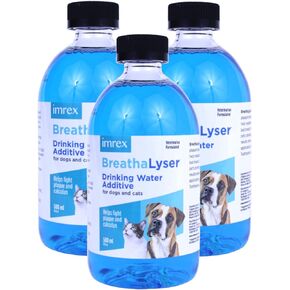 3PACK Breathalyser Water Additive (1500 mL) | Pet Breath Freshener and Dental Care Water Additive for Dogs and Cats