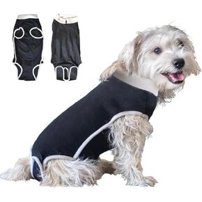 Recovery Suit for Dogs, Dog Onesies for Surgery Recovery, Surgical Suit for Dogs Female Spay, Neuter Suit for Male Dogs, Dog Onesies for Surgery Recovery, Post Surgery Dog Onesie Male,Black-XS